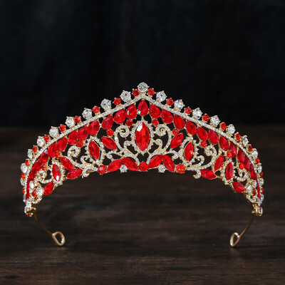 DIEZI 5 Culori Coroană Elegant AB Cristal Tiara Pentru Femei Fete Petrecere Baroc Strasuri Rochie De păr Coroană Accesorii pentru păr