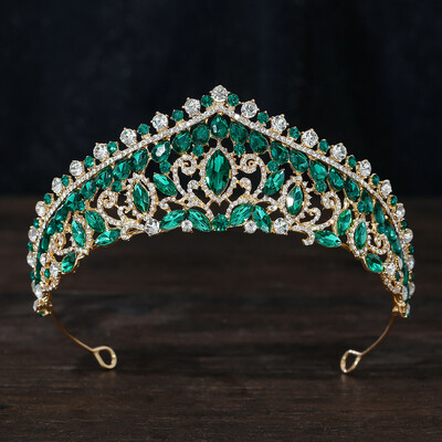 DIEZI 5 Culori Coroană Elegant AB Cristal Tiara Pentru Femei Fete Petrecere Baroc Strasuri Rochie De păr Coroană Accesorii pentru păr