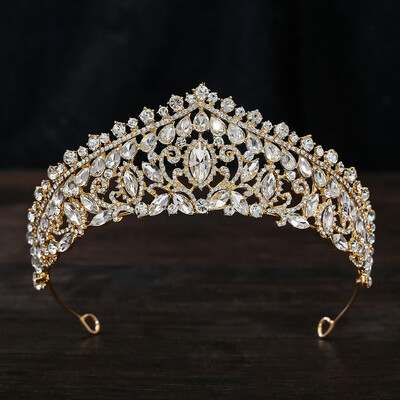DIEZI 5 Culori Coroană Elegant AB Cristal Tiara Pentru Femei Fete Petrecere Baroc Strasuri Rochie De păr Coroană Accesorii pentru păr