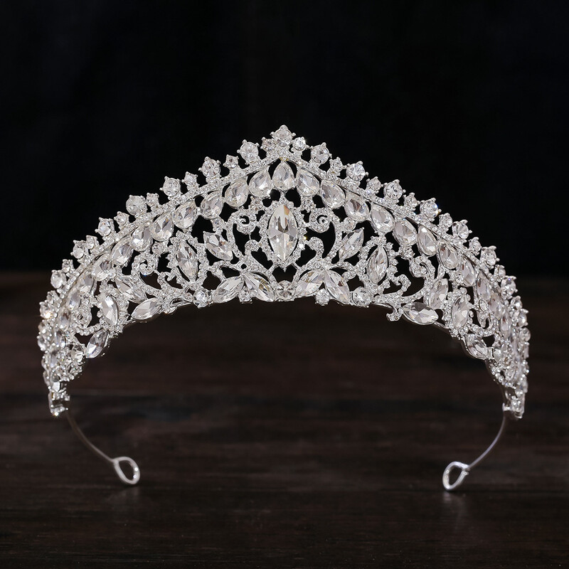 DIEZI 5 Culori Coroană Elegant AB Cristal Tiara Pentru Femei Fete Petrecere Baroc Strasuri Rochie De păr Coroană Accesorii pentru păr