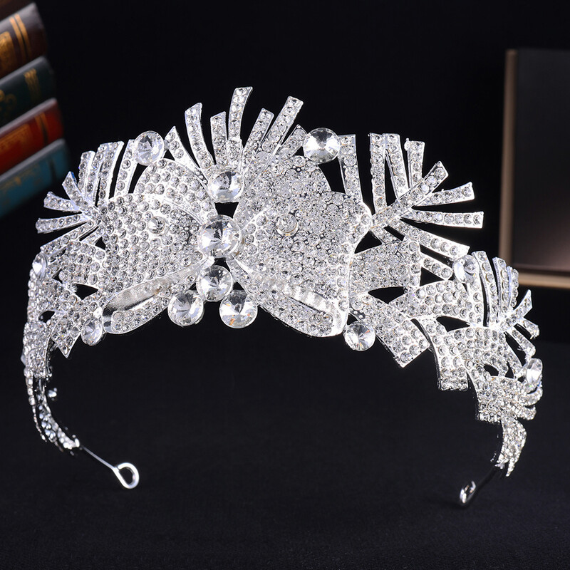 Coroană pentru femei Coroană de cristal Din aliaj metalic Tiara de nuntă de mireasă Pentru petrecere Bijuterii Accesorii pentru păr de înaltă calitate
