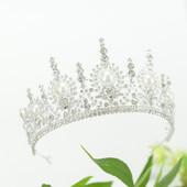 Luksusa baroka kristāla kroņi Rhinestone Tiaras Kāzu ballīte Izlaiduma balle Diadēma galvassega Matu Aksesuāri Rotaslietas Dāvana