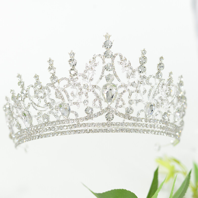 Luksusa baroka kristāla kroņi Rhinestone Tiaras Kāzu ballīte Izlaiduma balle Diadēma galvassega Matu Aksesuāri Rotaslietas Dāvana