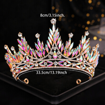 DIEZI 8 Colors Elegant Purple AB Full Crystal Tiara Crown Moterų Merginų Vakarėliui Vestuvių Kalnų krištolo karūna plaukų suknelių priedai