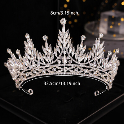 DIEZI 8 Colors Elegant Purple AB Full Crystal Tiara Crown Moterų Merginų Vakarėliui Vestuvių Kalnų krištolo karūna plaukų suknelių priedai