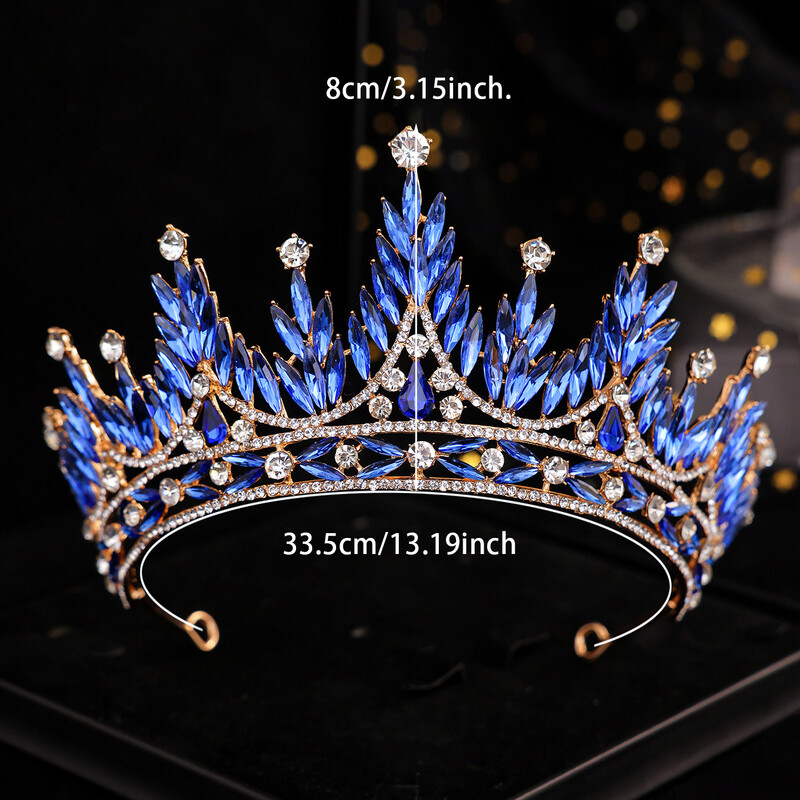 DIEZI 8 Colors Elegant Purple AB Full Crystal Tiara Crown Moterų Merginų Vakarėliui Vestuvių Kalnų krištolo karūna plaukų suknelių priedai