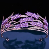 DIEZI baroc de lux violet verde roșu coroană de cristal femei fete nuntă elegantă de lux prințesă tiara petrecere rochie de păr bijuterii