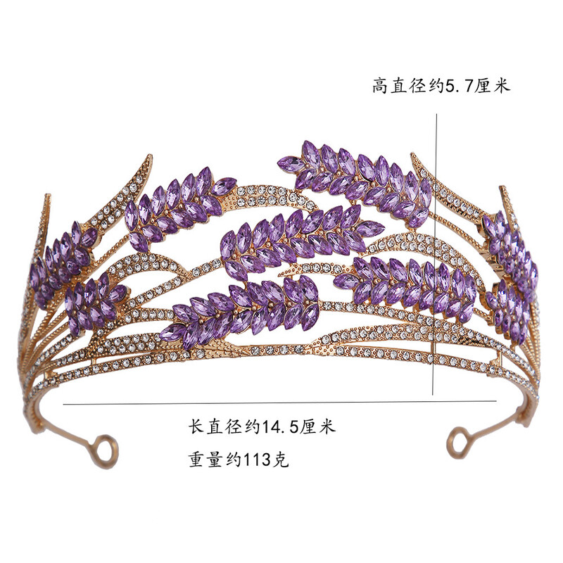 DIEZI baroc de lux violet verde roșu coroană de cristal femei fete nuntă elegantă de lux prințesă tiara petrecere rochie de păr bijuterii
