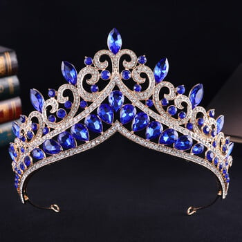 DIEZI Vinatge Baroque Queen Crystal Tiara Crown For Women Girls Party Wedding Elegant Rhinestone Crown Аксесоари за рокля за коса