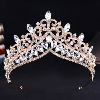 DIEZI Vinatge Baroque Queen Crystal Tiara Crown For Women Girls Party Wedding Elegant Rhinestone Crown Аксесоари за рокля за коса