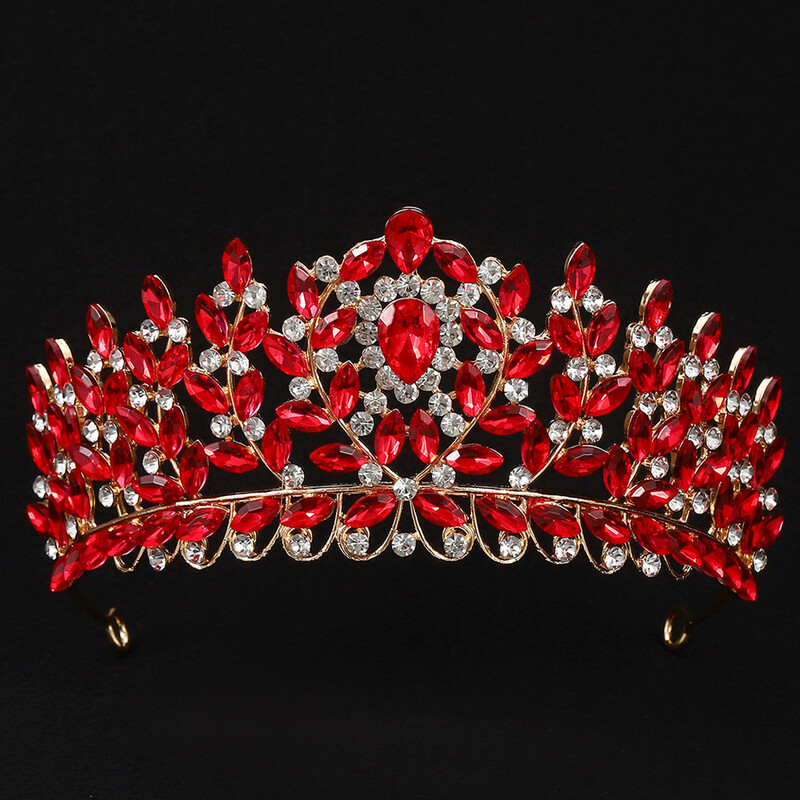 DIEZI Coroană din cristal de opal roz coreean pentru femei, fete, elegante, regina, diademe de mireasă, accesorii pentru păr, cadou de nuntă, bentite