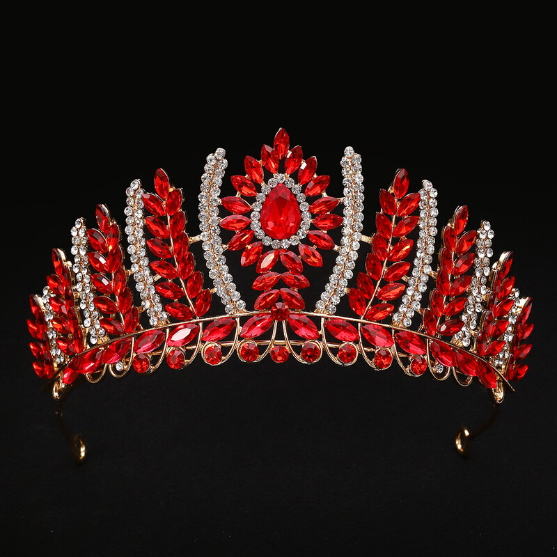 DIEZI 6 Colors Korean AB Crystal Crown Moterims Merginoms Vestuvių Barokinė Nuotaka Karalienė Vestuvinė Tiaros Plaukų Priedai Dovanų Galvos juostos