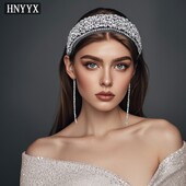 HNYYX Bentita de cristal Boho Captusita Accesorii pentru par cu strasuri stralucitoare Bentita de mireasa in stil baroc Accesorii pentru par pentru nunta A238