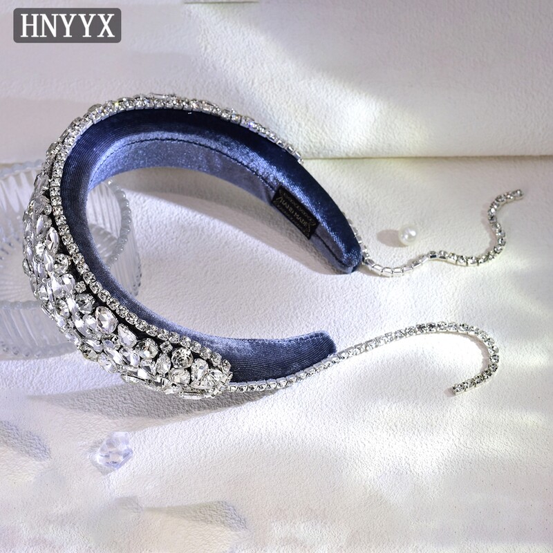 HNYYX Bentita de cristal Boho Captusita Accesorii pentru par cu strasuri stralucitoare Bentita de mireasa in stil baroc Accesorii pentru par pentru nunta A238