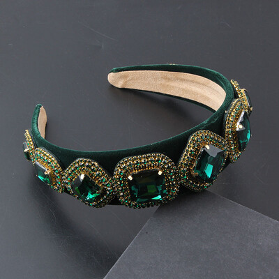 Articole pentru cap Nou stil de modă baroc Flanel incrustat Bandita cu strasuri colorate Doamnelor Balul Podium Accesorii pentru păr Femei 863