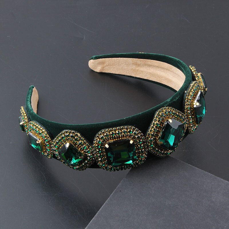 Articole pentru cap Nou stil de modă baroc Flanel incrustat Bandita cu strasuri colorate Doamnelor Balul Podium Accesorii pentru păr Femei 863