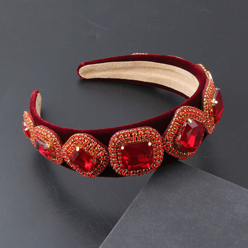 Articole pentru cap Nou stil de modă baroc Flanel incrustat Bandita cu strasuri colorate Doamnelor Balul Podium Accesorii pentru păr Femei 863