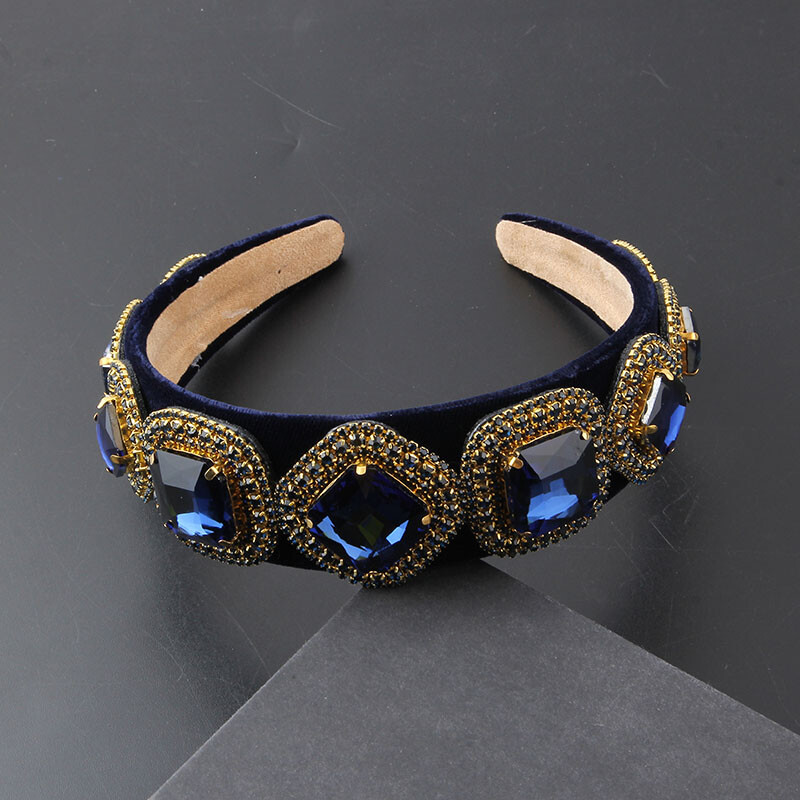 Articole pentru cap Nou stil de modă baroc Flanel incrustat Bandita cu strasuri colorate Doamnelor Balul Podium Accesorii pentru păr Femei 863