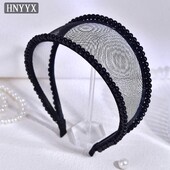 HNYYX Pearl minimalistiniai plaukų aksesuarai juodi tinkliniai kasdieniai galvos apdangalai moterims ir merginoms vakarėlio galvos juosta Vestuviniai papuošalai Tiara A264