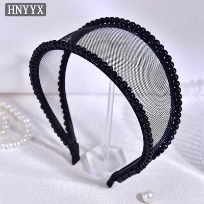 HNYYX Pearl minimalistiniai plaukų aksesuarai juodi tinkliniai kasdieniai galvos apdangalai moterims ir merginoms vakarėlio galvos juosta Vestuviniai papuošalai Tiara A264