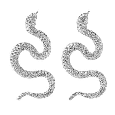 Punk Crazy Twisted Snake Auskarai Moterų Asmenybei Aukso spalvos Metalo Gyvūnų Ilgi Auskarai Moteriški Brinco madingi papuošalai