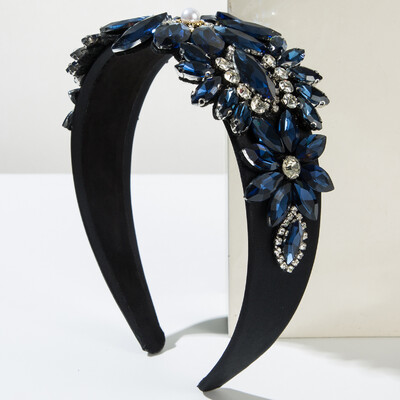 Nouă bentiță cu flori pentru femei în stil baroc cu diamante de sticlă Bandă retro cu margine lată Accesorii de păr transfrontaliere Comerț cu ridicata