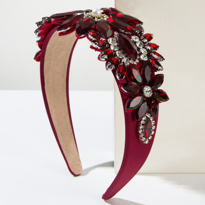 Nouă bentiță cu flori pentru femei în stil baroc cu diamante de sticlă Bandă retro cu margine lată Accesorii de păr transfrontaliere Comerț cu ridicata