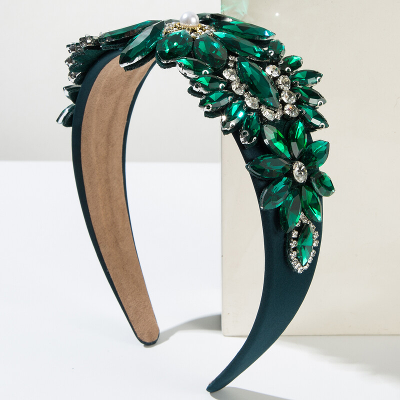 Nouă bentiță cu flori pentru femei în stil baroc cu diamante de sticlă Bandă retro cu margine lată Accesorii de păr transfrontaliere Comerț cu ridicata