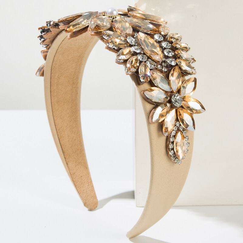 Nouă bentiță cu flori pentru femei în stil baroc cu diamante de sticlă Bandă retro cu margine lată Accesorii de păr transfrontaliere Comerț cu ridicata