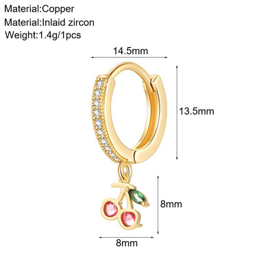Aranyos állati kutya pillangó koreai karika fülbevaló női szív virág arany színű új méh cseresznye fülbevaló női kiváló minőségű
