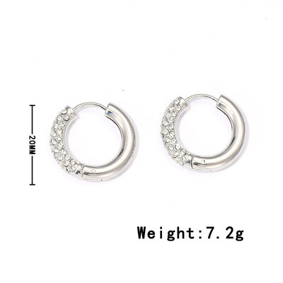 Nerūsējošā tērauda apzeltīti auskari sievietēm Modes apļveida ar dimantiem stīpas auskari banketu ballītes dāvanas