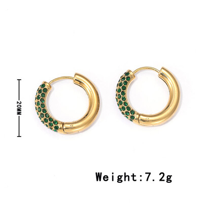 Nerūsējošā tērauda apzeltīti auskari sievietēm Modes apļveida ar dimantiem stīpas auskari banketu ballītes dāvanas