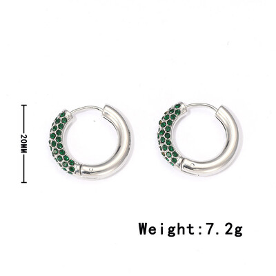 Nerūsējošā tērauda apzeltīti auskari sievietēm Modes apļveida ar dimantiem stīpas auskari banketu ballītes dāvanas