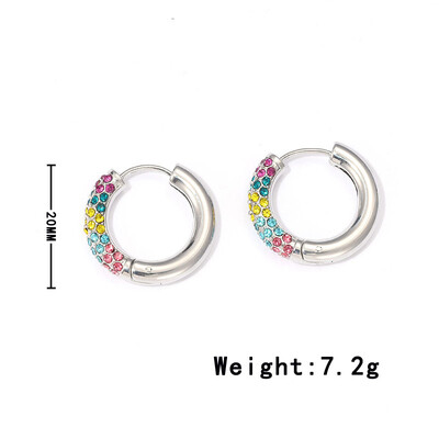 Nerūsējošā tērauda apzeltīti auskari sievietēm Modes apļveida ar dimantiem stīpas auskari banketu ballītes dāvanas