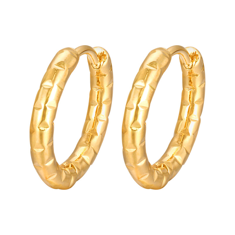 2,6 mm-es vintage fém mintás karikafülbevaló női lányoknak, rozsdamentes acél textúrájú fülbevaló hurok, koreai temperamentum ékszerek