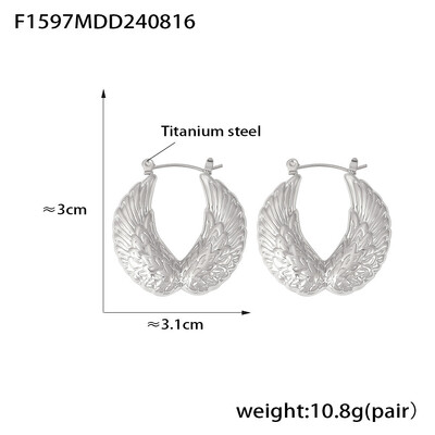 Aripi de înger Cercei superbi pentru femei din oțel inoxidabil Design simplu Cercet pentru ureche Bijuterii placate cu aur Comerț cu ridicata