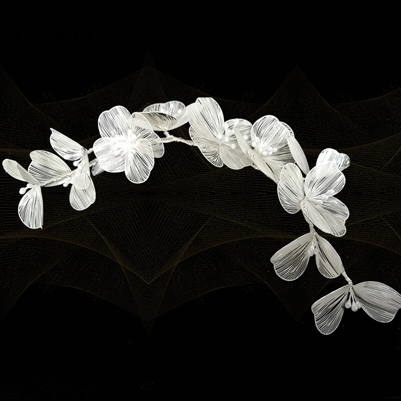 Meldel Woman ékszerek haj kiegészítők réz drót szirom hajpánt menyasszony fejdísz gyöngy kézzel készített hajgumi ruha fejdísz