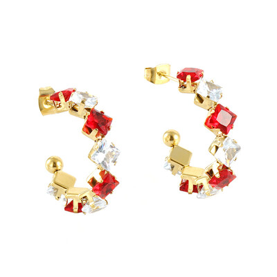 Nou în cercei cu zirconiu din cristal, din oțel inoxidabil, placat cu aur, cercei de lux pentru femeie, bijuterii de nuntă