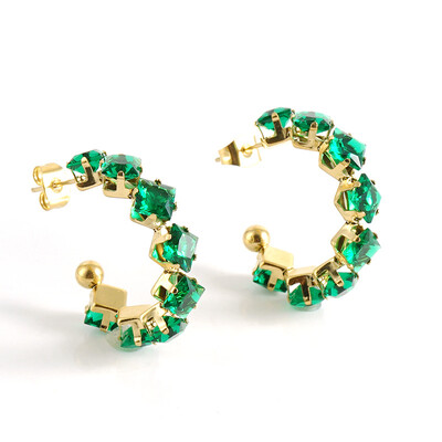 Nou în cercei cu zirconiu din cristal, din oțel inoxidabil, placat cu aur, cercei de lux pentru femeie, bijuterii de nuntă