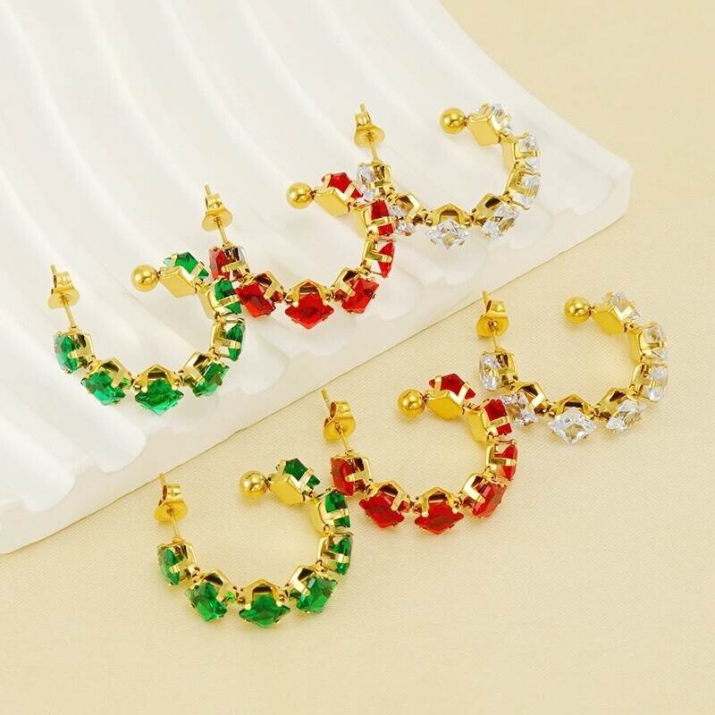 Nou în cercei cu zirconiu din cristal, din oțel inoxidabil, placat cu aur, cercei de lux pentru femeie, bijuterii de nuntă