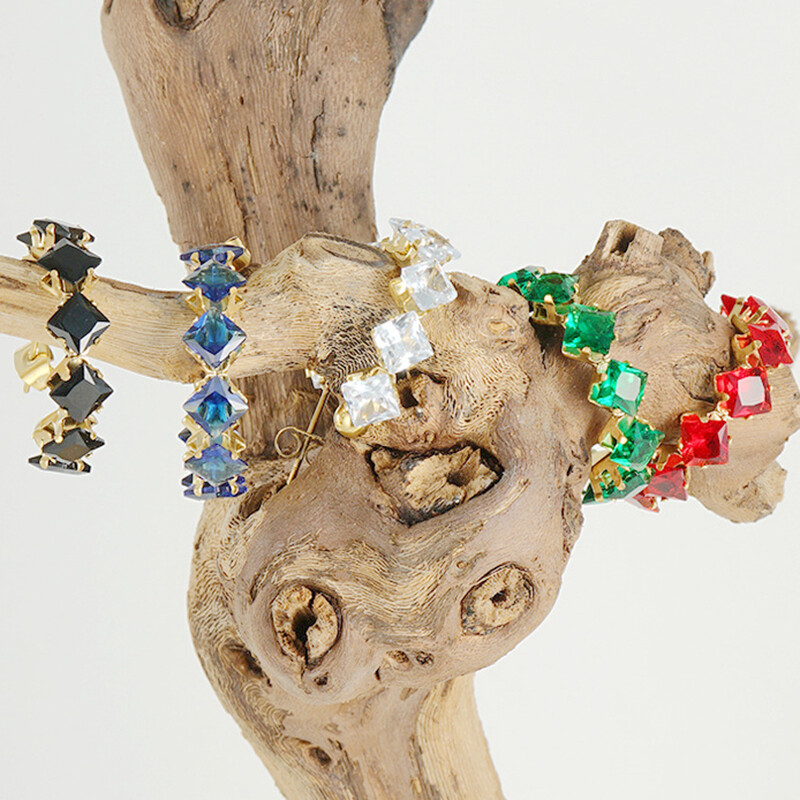 Nou în cercei cu zirconiu din cristal, din oțel inoxidabil, placat cu aur, cercei de lux pentru femeie, bijuterii de nuntă