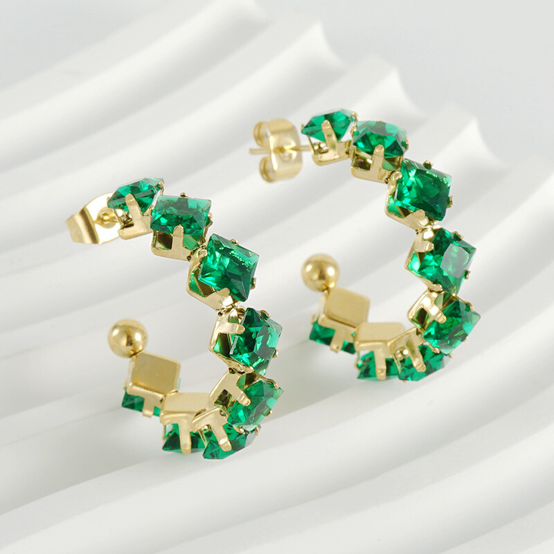 Nou în cercei cu zirconiu din cristal, din oțel inoxidabil, placat cu aur, cercei de lux pentru femeie, bijuterii de nuntă