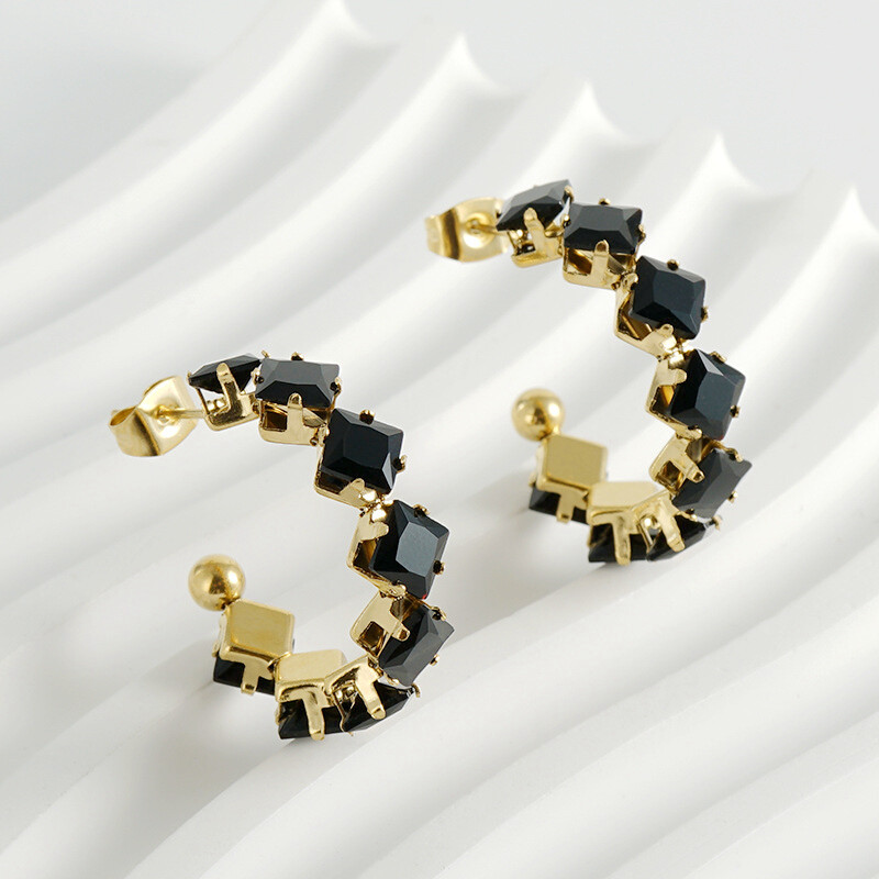 Nou în cercei cu zirconiu din cristal, din oțel inoxidabil, placat cu aur, cercei de lux pentru femeie, bijuterii de nuntă