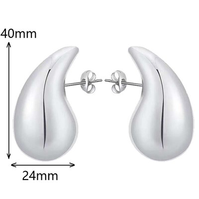 Vintažinės auksinės spalvos vandens lašelių auskarai moterims Madingi metaliniai blizgūs stori stambūs ašariniai auskarai papuošalai dovanos