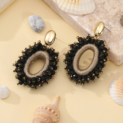 INKDEW New Fashion cercei mari picătură pentru femei fir de mărgele de cristal lucrate manual Cercei lungi bijuterii cadou Vintage EA063