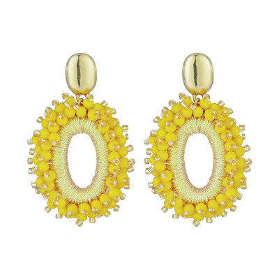 INKDEW New Fashion cercei mari picătură pentru femei fir de mărgele de cristal lucrate manual Cercei lungi bijuterii cadou Vintage EA063