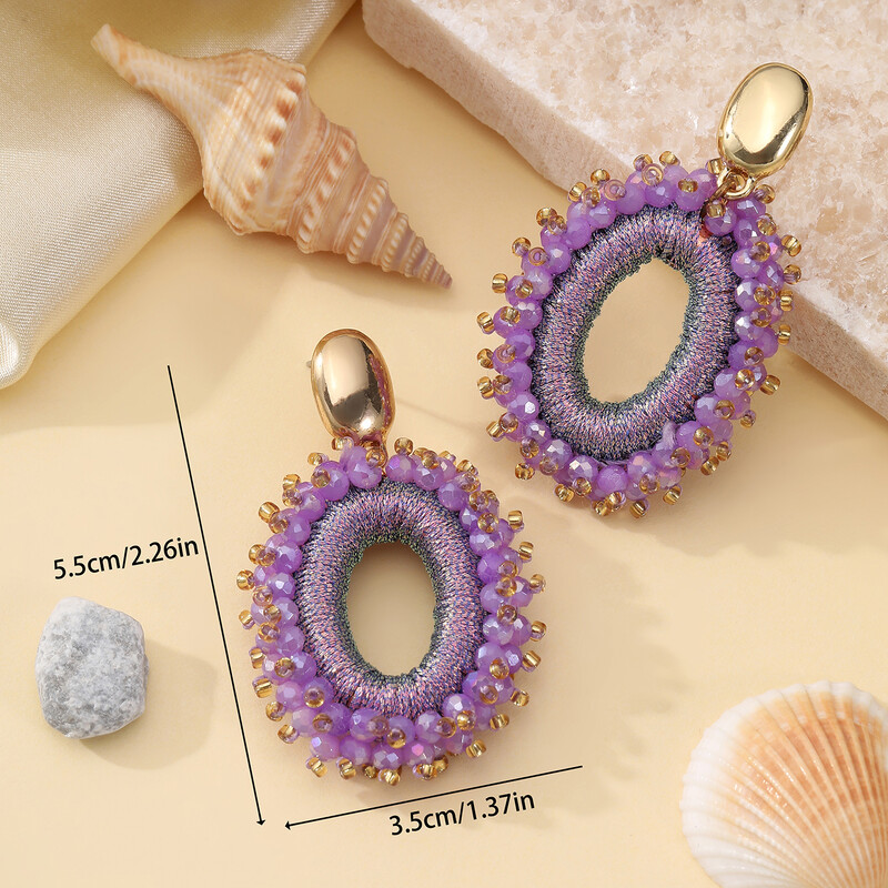 INKDEW New Fashion cercei mari picătură pentru femei fir de mărgele de cristal lucrate manual Cercei lungi bijuterii cadou Vintage EA063