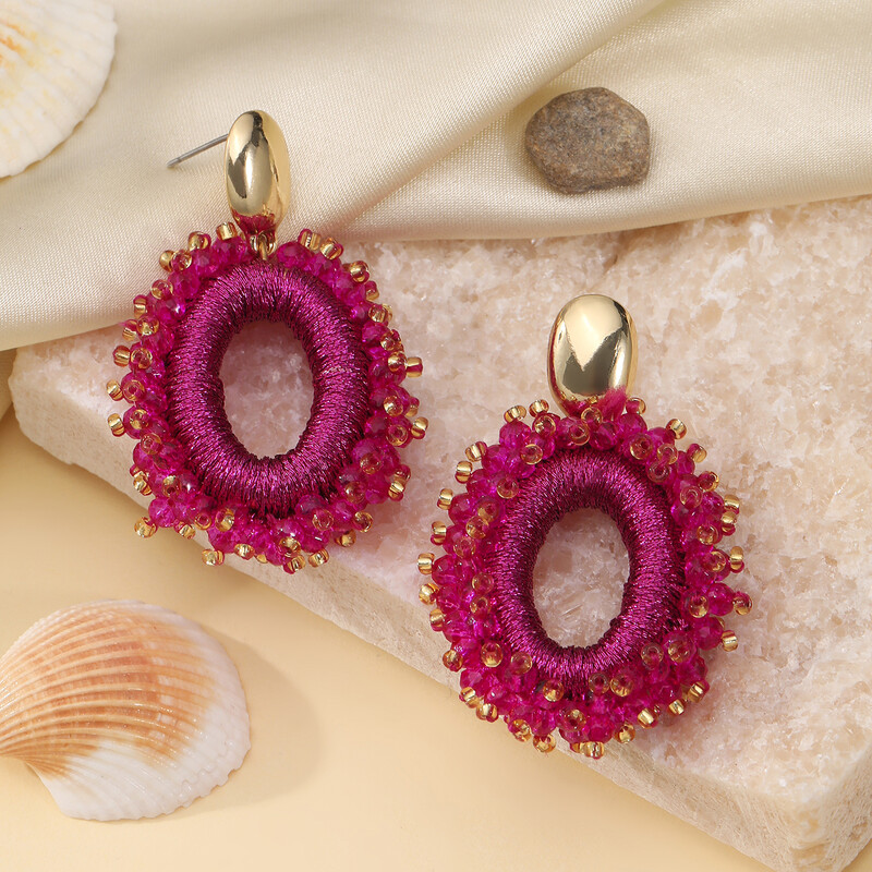 INKDEW New Fashion cercei mari picătură pentru femei fir de mărgele de cristal lucrate manual Cercei lungi bijuterii cadou Vintage EA063