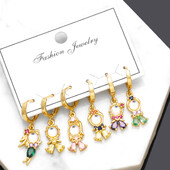 FLOLA 6db/tétel Rózsaszín kristály hercegnős fülbevaló női lányoknak réz opál kristály hableány lógó fülbevaló aranyos ékszer ersv27