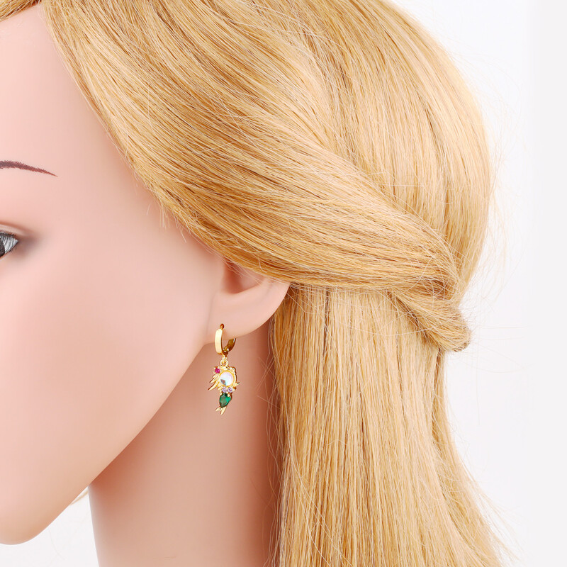 FLOLA 6db/tétel Rózsaszín kristály hercegnős fülbevaló női lányoknak réz opál kristály hableány lógó fülbevaló aranyos ékszer ersv27